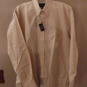 Falcon Bay Men's Long Sleeve Shirt; Buttons; Beige; Size 15 1/2 34-35; NEW
